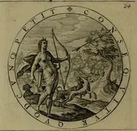 An illustration from A collection of emblemes, ancient and moderne : quickened vvith metricall illvstrations, both morall and divine, and disposed into lotteries, that instruction and good counsell may bee furthered by an honest and pleasant recreation (1635)