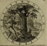 An illustration from A collection of emblemes, ancient and moderne : quickened vvith metricall illvstrations, both morall and divine, and disposed into lotteries, that instruction and good counsell may bee furthered by an honest and pleasant recreation (1635)