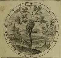 An illustration from A collection of emblemes, ancient and moderne : quickened vvith metricall illvstrations, both morall and divine, and disposed into lotteries, that instruction and good counsell may bee furthered by an honest and pleasant recreation (1635)