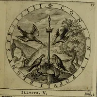 An illustration from A collection of emblemes, ancient and moderne : quickened vvith metricall illvstrations, both morall and divine, and disposed into lotteries, that instruction and good counsell may bee furthered by an honest and pleasant recreation (1635)