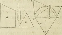 An illustration from Collection ov recveil de divers traictez mathematiqves. A sçauoir; d'arithmetiqve, d'algebre, de la solution de diuers problemes & questions, tant geometriques, qu'astronomiques. Comme aussi de plusieurs moyens pour mesurer toutes sortes de quantitez, soient lignes, superficies & corps. Item, de la sphere du monde, auec l'vsage & pratique tant de l'astrolabe, du quarré geometrique, & des globes, que du compas de proportion: et encore de la construction des fortifications practiquées aux Pays Bas (1621)