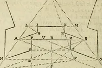 An illustration from Collection ov recveil de divers traictez mathematiqves. A sçauoir; d'arithmetiqve, d'algebre, de la solution de diuers problemes & questions, tant geometriques, qu'astronomiques. Comme aussi de plusieurs moyens pour mesurer toutes sortes de quantitez, soient lignes, superficies & corps. Item, de la sphere du monde, auec l'vsage & pratique tant de l'astrolabe, du quarré geometrique, & des globes, que du compas de proportion: et encore de la construction des fortifications practiquées aux Pays Bas (1621)