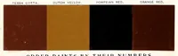 An illustration from Color card : February 1894, H.W. Johns M'f'g Co., manufacturers of the standard paints for structural purposes, roof paints, wood stains, varnishes, etc. (1894)
