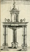 An illustration from Combat d'honneur concerte par les IIII. elemens sur l'heureuse entrée de Madame la duchesse de La Valette en la ville de Metz : ensemble la resiouyssance publicq. concertee par les habitans de la ville, et du pays sur le mesme sujet (1627)