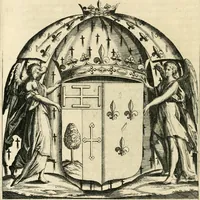 An illustration from Combat d'honneur concerte par les IIII. elemens sur l'heureuse entrée de Madame la duchesse de La Valette en la ville de Metz : ensemble la resiouyssance publicq. concertee par les habitans de la ville, et du pays sur le mesme sujet (1627)
