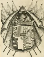 An illustration from Combat d'honneur concerte par les IIII. elemens sur l'heureuse entrée de Madame la duchesse de La Valette en la ville de Metz : ensemble la resiouyssance publicq. concertee par les habitans de la ville, et du pays sur le mesme sujet (1627)