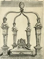 An illustration from Combat d'honneur concerte par les IIII. elemens sur l'heureuse entrée de Madame la duchesse de La Valette en la ville de Metz : ensemble la resiouyssance publicq. concertee par les habitans de la ville, et du pays sur le mesme sujet (1627)