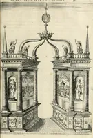 An illustration from Combat d'honneur concerte par les IIII. elemens sur l'heureuse entrée de Madame la duchesse de La Valette en la ville de Metz : ensemble la resiouyssance publicq. concertee par les habitans de la ville, et du pays sur le mesme sujet (1627)