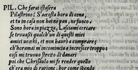 An illustration from Comedia di Agostino Ricchi da Lvcca, intittolata I tre tiranni : recitata in Bologna a N. Signore et a Cesare, il giorno de la commemoratione de la corona di Sua Maestà (1533)