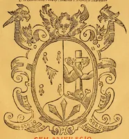 An illustration from Comentarii ac quaestiones in vniuersam Aristotelis ac subtilissimi doctoris Ihoannis Duns Scoti logicam. : Totum hoc opus in duas partes distributum offertur: prima continet breue quoddam Logicae compendium quod vulgo solet Summa seu Summulae Dialecticae nuncupati quaestiones prolegomenales, praedicabilia Porphirij, & Aristotelis Antipraedicamenta, Praedicamenta & post praedicamebta [sic]. : Secunda pars libros Perihermeniarum seu de interpretatione, libros priorum, posteriorum, Topicorum & Elenchorum comprehendit. Auctore R.P.F. Hyeronimo Valera Peruano Ordinis Minorum Regularis obseruantiae, Pruouinciae duodecim Apostolorum, sacre theologiae lectore iubilato & in celeberrimo Limensi Conuentis S. Francisci Guardiano (1610)