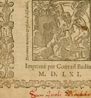 An illustration from Commentaires sur toutes les epistres de l'apostre S. Paul, et aussi sur l'epistre aux Hebrieux : item, sur les epistres canoniques de S. Pierre, S. Iehan, S. Iaques, et S. Iude .. (1561)