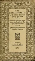 An illustration from The commentaries of M. Iohn Calvin upon the Actes of the Apostles (1585)