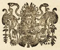 An illustration from Compendio de las tres gracias de la santa cruzada, : subsidio, y escusado, que Su Santidad concede a la sacra catolica real magd. del rey don Felipe III. nuestro señor, para gastos de la guerra contra infieles, y la pratica dellas, assi en el consejo, como en los iuzgados de los subdelegados. (1672)
