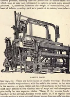 An illustration from A complete dictionary of dry goods and history of silk, cotton, linen, wool and other fibrous substances, including a full explanation of the modern processes of spinning, dyeing and weaving, with an appendix containing a treatise on window trimming, German words and phrases, with their English pronunciation and signification, together with various useful tables (1892)