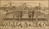 An illustration from A Complete history of the New York and Brooklyn Bridge : from its conception in 1866 to its completion in 1883 (1883)