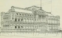 An illustration from Complete perspective course : comprising the elementary and advanced stages of perspective, the projection of shadows and reflections, with exercises in theory and practice, also the practical application of perspective (1900)
