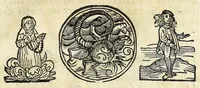 An illustration from Complexion : Natür vnd Eigenschafft eines yeden Menschen zü erfaren, auch seiner Gebürtstund vnnd Zeychen, ... auss zü rechnen (1534)