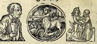 An illustration from Complexion : Natür vnd Eigenschafft eines yeden Menschen zü erfaren, auch seiner Gebürtstund vnnd Zeychen, ... auss zü rechnen (1534)