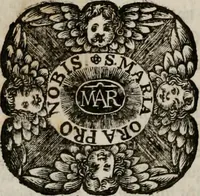 Picture 106 of 107 from Conceptvs chronographicvs de concepta sacra Deipara : Septingentis Sacrae Scripturae, ss. patrum, ac rationum, nec non historiarum, symbolorum, antiquitatum, et anagrammatum suffragiis roboratus : ac totidem praefixis chronographicis, annum currentem prodentibus copiose instructus : occasione saeculi, hoc eodem anno septima vice absoluti, et celebrati, a patribus Benedictinis liberi, ac imperialis monasterii ad SS. Udalricum, & Afram, Augustae Vindelicorum (1712), leaf 387