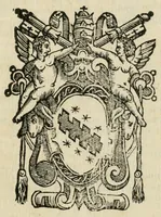 An illustration from Con che ordine o cerimonie si havera da partire il Santissimo Sacramento di Roma : e poi entrare nelle terre, luoghi, ò città, doue si hauerà da fermare, ò posare la notte (1598)