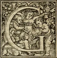 An illustration from Concilia omnia, tam generalia quam particularia : ab apostolorum temporibus in hunc vsque diem a sanctissimis patribus celebrata, & quorum acta literis mandata, ex vetustissimis diuersa[rum] regionu bibliothecis haberi potuere, his duobus tomis continentur : tomvs primvs ea recenset concilia, quae a beato Petro apostolo vsq[ue] ad Iohanne huius nominis papam secundu seruata inuenimus : quo[rum] ordinem & nomina si quis accuratius desideret, versa pagina indicabit (1538)