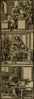 An illustration from Concilia omnia, tam generalia quam particularia : ab apostolorum temporibus in hunc vsque diem a sanctissimis patribus celebrata, & quorum acta literis mandata, ex vetustissimis diuersa[rum] regionu bibliothecis haberi potuere, his duobus tomis continentur : tomvs primvs ea recenset concilia, quae a beato Petro apostolo vsq[ue] ad Iohanne huius nominis papam secundu seruata inuenimus : quo[rum] ordinem & nomina si quis accuratius desideret, versa pagina indicabit (1538)