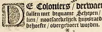 An illustration from Conditien, die door de heeren bvrgermeesteren der stadt Amstelredam, volgens't gemaeckte accoordt met de West-Indische compagnie. (1656)