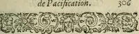 An illustration from Conference des edicts de pacification des trovbles esmevs av royaume de France, pour le faict de la religion; & traittez ou reglemens faicts par les rois Charles IX. & Henri III. & de la Declaration d'iceux, du roy Henri IIII. de France & de Nauarre. Publiee en parlement le 25. feurier, 1599. Auec l'explication du contenu en chascun article par l'histoiré ecclesiastique & profane, droicts ciuil & canonique, ordonnances & coustumes de ce royaume (1600)
