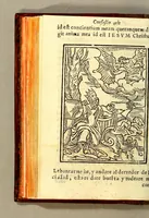 An illustration from Confessionario en lengua castellana, y timuquana con algunos consejos para animar al penitente. Y assi mismo van declarados algunos effectos y prerrogariuas [sic] deste sancto sacramento de la confession. Todo muy vtil y prouechoso, assi para que los padres confessores sepan instruyr al penitente como para que ellos aprendan à saber se confessar. (1613)