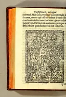 An illustration from Confessionario en lengua castellana, y timuquana con algunos consejos para animar al penitente. Y assi mismo van declarados algunos effectos y prerrogariuas [sic] deste sancto sacramento de la confession. Todo muy vtil y prouechoso, assi para que los padres confessores sepan instruyr al penitente como para que ellos aprendan à saber se confessar. (1613)