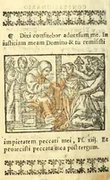 An illustration from Confessionario en lengua castellana, y timuquana con algunos consejos para animar al penitente. Y assi mismo van declarados algunos effectos y prerrogariuas [sic] deste sancto sacramento de la confession. Todo muy vtil y prouechoso, assi para que los padres confessores sepan instruyr al penitente como para que ellos aprendan à saber se confessar. (1613)