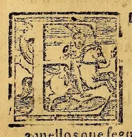 An illustration from Confessionario para los curas de indios. : Con la instrucion contra sus ritos: y exhortacion para ayudar a bien morir: y summa de sus priuilegios: y forma de impedimentos del matrimonio. Compuesto y traduzido en las lenguas quichua, y aymara. Por autoridad del Concilio Prouincial de Lima, del aũo [sic] de 1583. (1585)