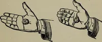 An illustration from Conjuring tricks with coins, watches, rings and handkerchiefs; from "Modern magic" (1900)
