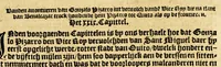 An illustration from Conqueste van Indien. : De wonderlijcke ende warachtighe historie vant coninckrijck van Peru, gheleghen in Indien, inde welcke verhaelt wordt de gelegentheydt, costuymen, manieren van leuen, ouervloedicheyt des gouts ende siluers, ende voorts alle de sonderlingste dinghen vanden seluen lande. Insgelijcks vanden steden, plaetsen ende inwoonders desselfs coninckrijcx, daer beneue[n] hoet gevonden ende eerst by de keyserlijcke mayesteyt hoochloflijcker memorien gheconquesteert ende vercreghen is, met alle de oorlogen ende strijden die ghebuert [sic] zijn, soo teghens d'Indianen als oock om tgoevernement d'een teghens den anderen (1596)