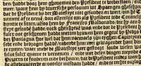 An illustration from Conqueste van Indien. : De wonderlijcke ende warachtighe historie vant coninckrijck van Peru, gheleghen in Indien, inde welcke verhaelt wordt de gelegentheydt, costuymen, manieren van leuen, ouervloedicheyt des gouts ende siluers, ende voorts alle de sonderlingste dinghen vanden seluen lande. Insgelijcks vanden steden, plaetsen ende inwoonders desselfs coninckrijcx, daer beneue[n] hoet gevonden ende eerst by de keyserlijcke mayesteyt hoochloflijcker memorien gheconquesteert ende vercreghen is, met alle de oorlogen ende strijden die ghebuert [sic] zijn, soo teghens d'Indianen als oock om tgoevernement d'een teghens den anderen (1596)