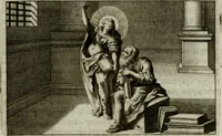 An illustration from Consolationis philsophiae libri V. Angli-Saxonice reddeti ab Alfredo, inclyto Anglo-Saxonum rege (1698)