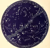 An illustration from The constellations and how to find them; 13 maps, showing the position of the constellations in the sky during each month of any year. A popular and simple guide to a knowledge of the starry heavens, with introduction, general explanations, and a separate description of each map (1887)