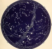An illustration from The constellations and how to find them; 13 maps, showing the position of the constellations in the sky during each month of any year. A popular and simple guide to a knowledge of the starry heavens, with introduction, general explanations, and a separate description of each map (1887)