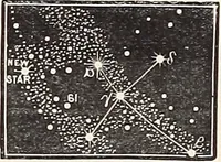 An illustration from The constellations and how to find them; 13 maps, showing the position of the constellations in the sky during each month of any year. A popular and simple guide to a knowledge of the starry heavens, with introduction, general explanations, and a separate description of each map (1887)