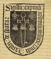 An illustration from Constituciones añadidas por los virreyes, Marques de Montesclaros, y Principe de Esquilache, : a las que hizo el virrey don Francisco de Toledo para la Real Vniuersidad, y Estudio General de San Marcos de la Ciudad de los Reyes del Piru. Confirmadas, y declaradas por el rey nuestro señor don Felipe Quarto, en su Consejo Real de las Indias (1624)