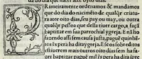 An illustration from Constituições do arcebispado Deuora : nouamente feitas por mandado do illustrissimo e reuerendissimo señor dom Ioam de Mello, arcebispo do dito arcebispado, &c (1565)