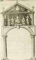 An illustration from Const-thoonende juweel, by de loflijcke stadt Haerlem, ten versoecke van Trou moet blijcken, in't licht gebracht : waer inne duydelick verclaert ende verthoont wordt alles wat den mensche mach wecken om den armen te troosten, ende zijnen naesten by te staen : in tvvaelf spelen van sinne, soo veel intreden, refereynen ende liedekens ghestelt in redenrijck naer de volgende voorgegevene caerte van 'tSpeel-korenken (1607)