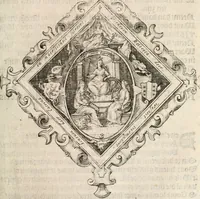 An illustration from Const-thoonende juweel, by de loflijcke stadt Haerlem, ten versoecke van Trou moet blijcken, in't licht gebracht : waer inne duydelick verclaert ende verthoont wordt alles wat den mensche mach wecken om den armen te troosten, ende zijnen naesten by te staen : in tvvaelf spelen van sinne, soo veel intreden, refereynen ende liedekens ghestelt in redenrijck naer de volgende voorgegevene caerte van 'tSpeel-korenken (1607)