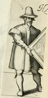 An illustration from Const-thoonende juweel, by de loflijcke stadt Haerlem, ten versoecke van Trou moet blijcken, in't licht gebracht : waer inne duydelick verclaert ende verthoont wordt alles wat den mensche mach wecken om den armen te troosten, ende zijnen naesten by te staen : in tvvaelf spelen van sinne, soo veel intreden, refereynen ende liedekens ghestelt in redenrijck naer de volgende voorgegevene caerte van 'tSpeel-korenken (1607)