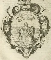 An illustration from Const-thoonende juweel, by de loflijcke stadt Haerlem, ten versoecke van Trou moet blijcken, in't licht gebracht : waer inne duydelick verclaert ende verthoont wordt alles wat den mensche mach wecken om den armen te troosten, ende zijnen naesten by te staen : in tvvaelf spelen van sinne, soo veel intreden, refereynen ende liedekens ghestelt in redenrijck naer de volgende voorgegevene caerte van 'tSpeel-korenken (1607)