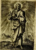 An illustration from Const-toonneel, inhoudende de beschrijvinghe ende XL. heerlijcke afbeeldindinghen onses Heeren Jesu Christi, met sijne apostelen, ende evangelisten, midtsgaders de hooft-deuchden ende ondeuchden. Ende ten laetsten de seven planeten. In coper gesneden door Johannis Wierix. De beschrijvinge is vergadert wt de H. Schrift ende soander soermaerde autheuren tot stichtinghe ende soermakinghe aller menschen, door N.D.C (1609)
