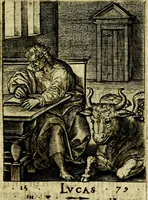 Picture 24 of 48 from Const-toonneel, inhoudende de beschrijvinghe ende XL. heerlijcke afbeeldindinghen onses Heeren Jesu Christi, met sijne apostelen, ende evangelisten, midtsgaders de hooft-deuchden ende ondeuchden. Ende ten laetsten de seven planeten. In coper gesneden door Johannis Wierix. De beschrijvinge is vergadert wt de H. Schrift ende soander soermaerde autheuren tot stichtinghe ende soermakinghe aller menschen, door N.D.C (1609), leaf 54
