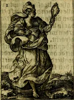 An illustration from Const-toonneel, inhoudende de beschrijvinghe ende XL. heerlijcke afbeeldindinghen onses Heeren Jesu Christi, met sijne apostelen, ende evangelisten, midtsgaders de hooft-deuchden ende ondeuchden. Ende ten laetsten de seven planeten. In coper gesneden door Johannis Wierix. De beschrijvinge is vergadert wt de H. Schrift ende soander soermaerde autheuren tot stichtinghe ende soermakinghe aller menschen, door N.D.C (1609)