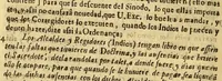 An illustration from Consulta, y parecer del señor don Pedro Frasso, oydor de esta Real Audiencia de los Reyes, y assessor general del govierno. : Al Excmo. senor don Melchor de Nauarra y Rocafull, del Consejo de Estado de su Magestad, virrey, y capitan general del Peru, Tierra firme y Chile. Sobre las dudas que se han movido en la inteligencia del despacho para remediar el excesso, con que los curas, y dotrineros cobran de los indios, derechos prohibidos por concilios, sinodales, y cedulas reales (1684)