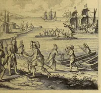Picture 1 of 23 from Continuatio Americae, das ist: Forsetzung der Historien von der Newen Welt, oder Nidergängischen Indien, waran es auff diese Zeit noch anhero ermangelt. : Darinnen erstlich ein sattsame vnd gründtliche Beschreibung dess Newen Engellandts, welches die Englische das new erfundene Landt nennen, so bisscher noch nicht an Tag kommen. Zum andern, ein aussführlichere Erzehlung von Beschaffenheit der Landtschafften Virginia, Brasilia, Guiana, vnd Insul Bermuda, deren man bisshero schlechte vnd vnvollkommene Wissenschafft gehabt. Drittens, gantz newer aber doch warhafftiger Bericht, von dem bissher noch vnerkanten grossen Theil dess Erdekreises, Terra Australis oder Incognita, daruon noch in keiner Reise Schiffarth meldung beschehen. Sampt allem dem jenigen, was in einer vnd andern beschriebenen Landtschafft, nichts auss gescheiden, denckwürdigs zu sehen, vnd mit Luft vnd Verwunderung anzuhören. Am Ende ist vmb Gleichheit der Materien willen, hierbey gefügt ein weitläufftiger Discurs, wie die Statt S. Saluator vnnd Baia in gewunnen worden. Alles mit beygefügten Kupfferstücken vnd zu gehörigen gantz newen luftigen Landtschafften, erläutert vnd geziert, auch biss auff das 1627. Jahr continuirt (1627), leaf 19